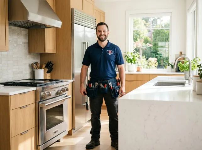 Appliance Repair Hero technician in a Amity, AR kitchen after an appliance repair